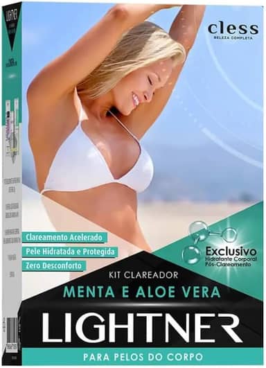 Kit Clareador Descolorante Lightner com Menta e Aloe Vera para Clareamento Acelerado Cuidados Pós-Clareamento Pele Suave e Refrescante 200g