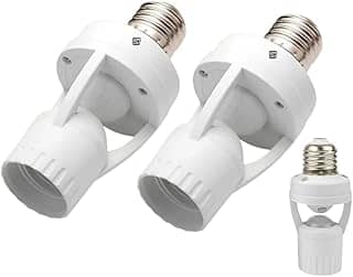 KIT 2 Sensores Inteligente de Movimento para Lâmpada Iluminação Automática – Para Segurança e Economia – Sensor de Movimento com Fotocélula Soquete E27 Bivolt para Corredores, Garagens e Escadas