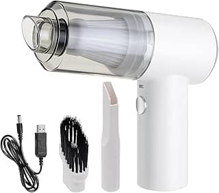 Aspirador de Pó e Soprador 2 em 1 - Portátil - Multifuncional Sem Fio Recarregável USB Ideal Para Limpeza de Carro, Sala, Cozinha, Quarto, Banheiro, Escritório (Branco)