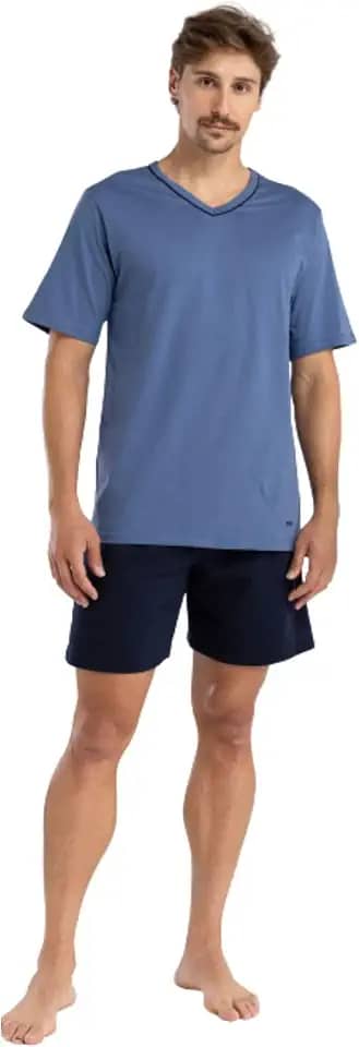 Pijama Curto Masculino Mash 100% Algodão Respirável Gola V