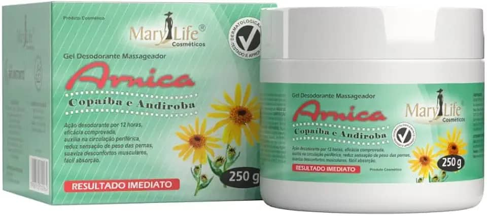 Mary Life Gel Massageador Arnica com Copaíba e Andiroba, 250g, Para Circulação e Alívio Muscular