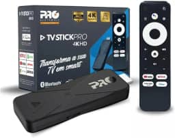 TV StickPro 4K Android TV Proeletronic com 2GB RAM, 16GB, Wi-Fi 5GHz, Bluetooth, Controle Remoto com Comando de Voz