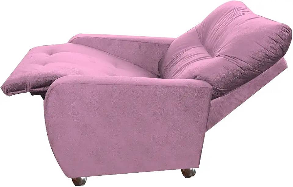 Poltrona Para Extensão De Cílios Reclinável Suede Imperio Moderno Rosa