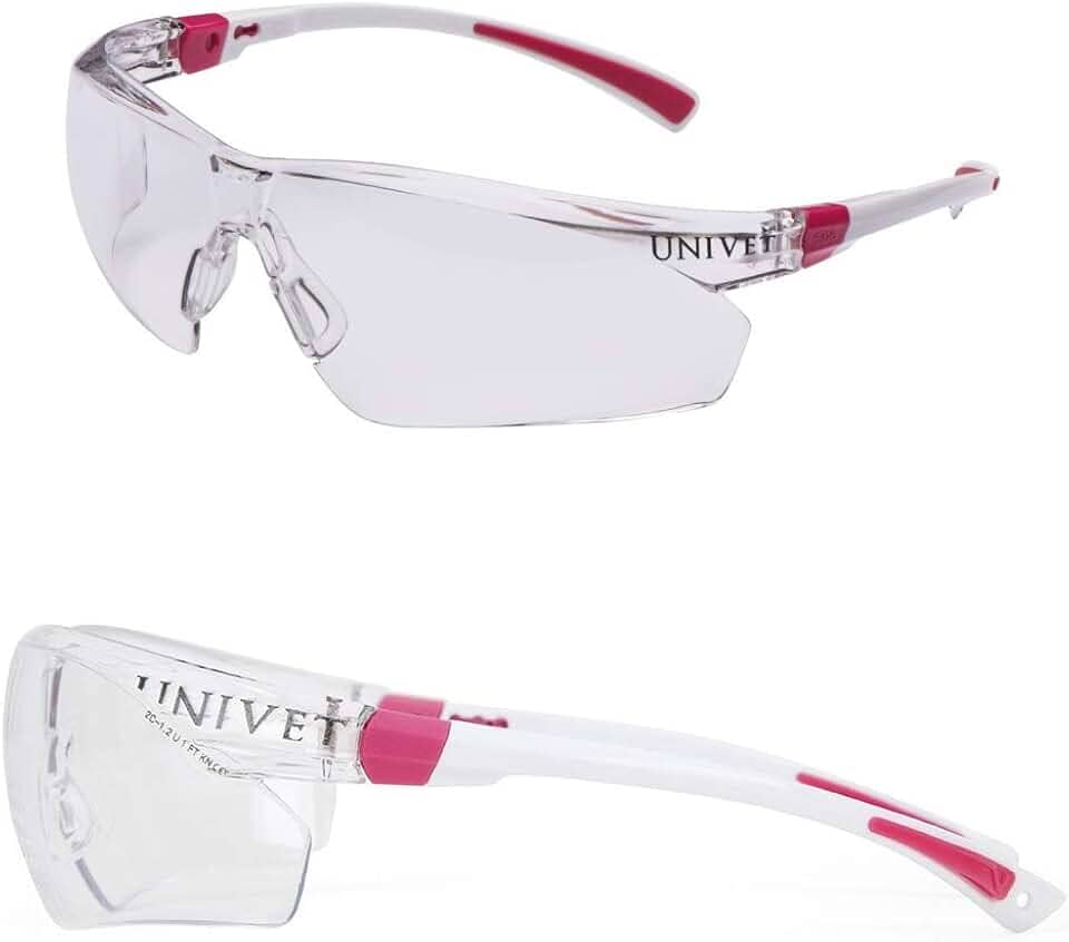 Óculos Esportivo Univet Transparente Noturno Rosa Feminino