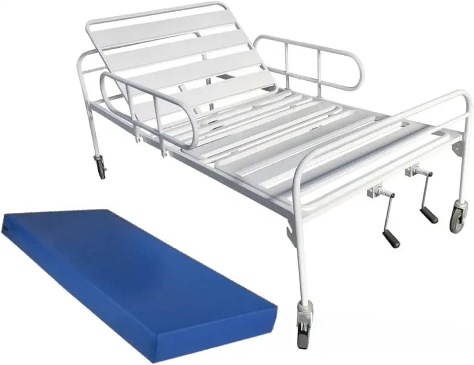 Cama Hospitalar Manual 2 Movimentos Slim com Colchão D33