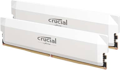 Crucial Kit Pro DDR5 RAM 64GB (2x32GB) 6000MHz CL40, Overclocking Desktop Gaming Memory, Intel XMP 3.0 e AMD Expo - Branco CP2K32G60C40U5W