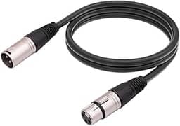 PlusCable Cabo de audio para Microfone Canon XLR macho para XLR femea CANON50 Preto, conexoes em metal, 5 metros