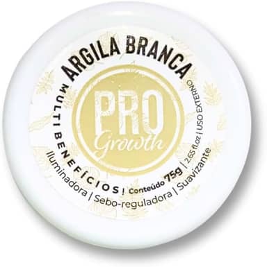 Argila Pro Growth 75g Máscara Capilar de Hidratação e Reparação Profunda (Branca)