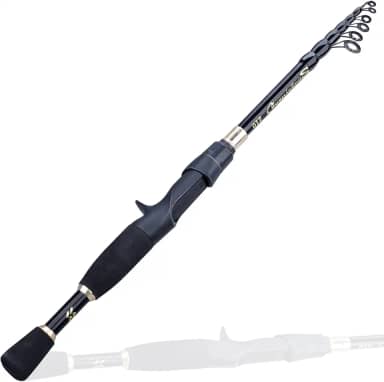 Sougayilang Fishing Rod, Carbon Fiber Spinning & Casting Rod, Telescopic Fishing Pole Designed for Bass, Trout, Salmon, Steelhead, for Fresh & Saltwater