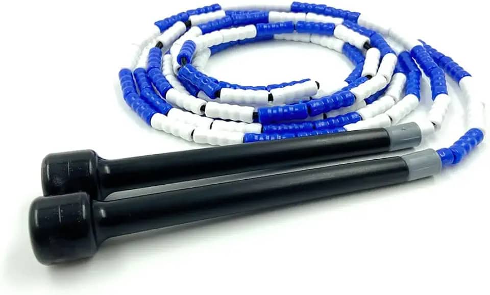 Corda de Pular Fitness Segmentada, Branco/Azul, Prottector