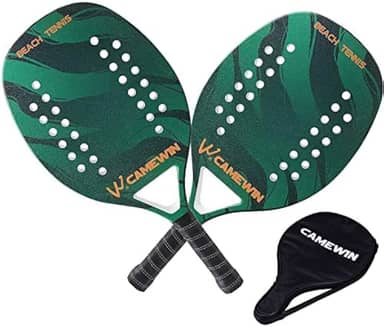 Kit 2 Raquetes Para Beach Tennis Profissional Em Fibra Carbono Com Capas Protetoras - Camewin (Verde)