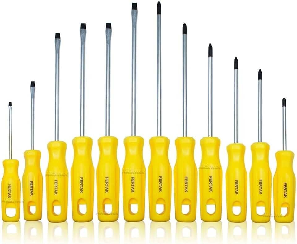 Kit Jogo Chave De Fenda E Phillips 12 Peças De Aço Profissional