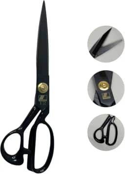 Tesoura Alfaiate Costura Reforçada Titanium Profissional 12' Artesanato Teflon Cortar Tecido Aço Alemão Crina de Cavalo Tapeceiro