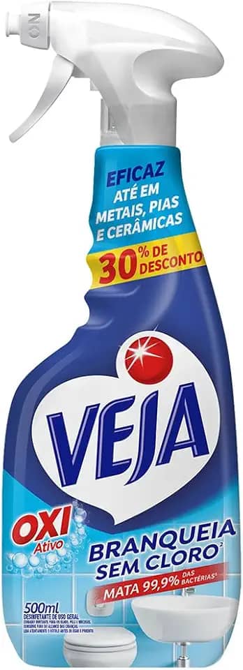 Veja Limpador Spray Anti Bac Banheiro Oxi 500Ml Oferta Transparente