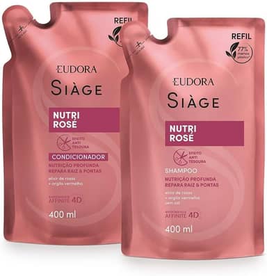 Eudora Kit Refil Siàge Nutri Rosé: Shampoo 400ml + Condicionador 400ml