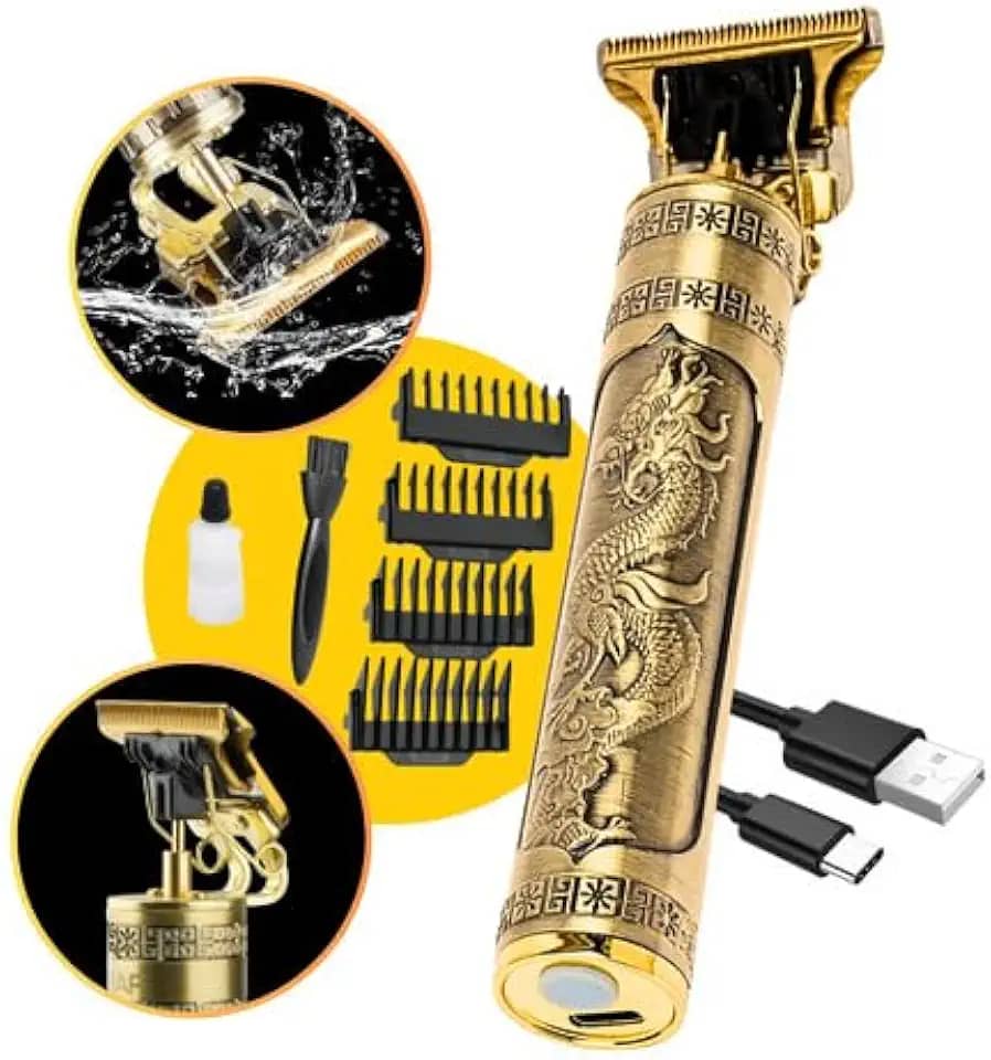 Maquina de Cortar Cabelo Profissional, Maquina de Barbear Acabamento Aparador de Pelos Pezinho, Elétrica, Sem Fio, Bateria Longa e Recarregavel UTBRX