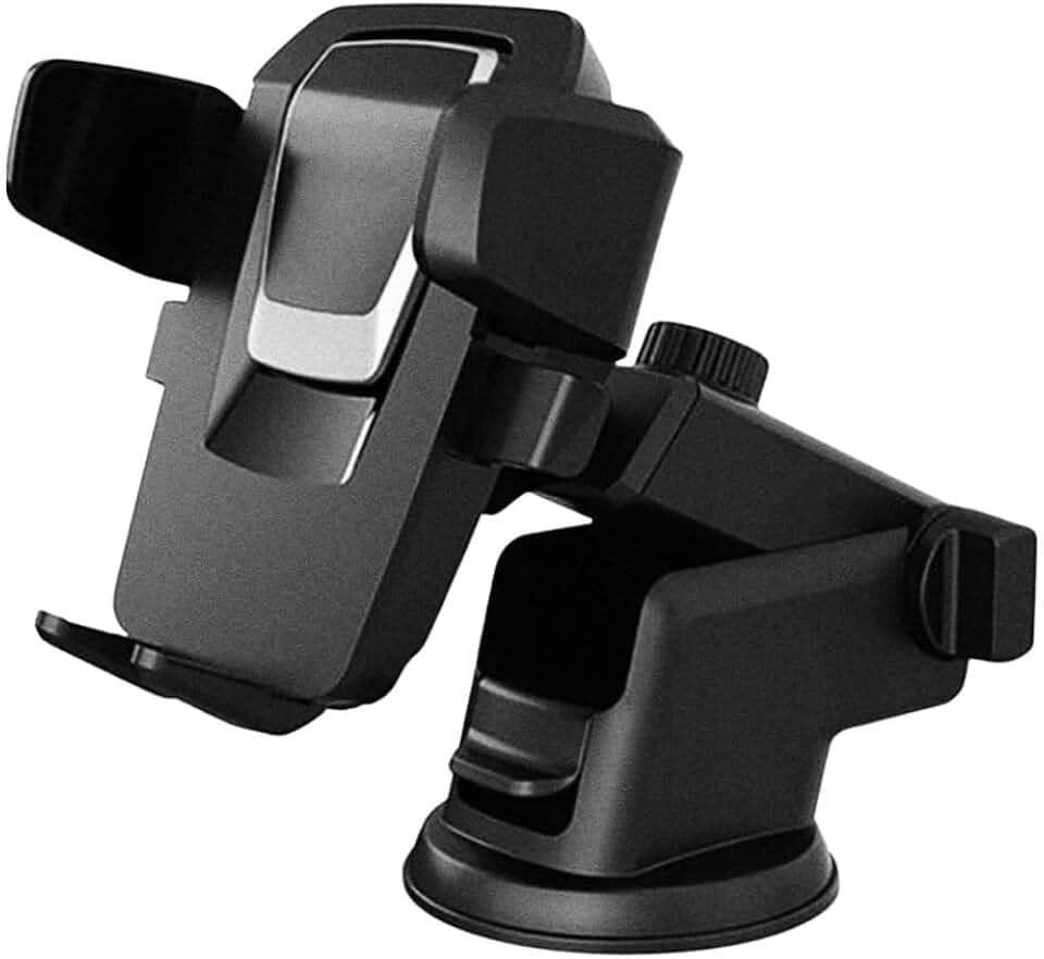 Suporte Veicular Universal para Celular GPS Giratório 360° Ventosa Ultra Forte com Trava Automática e Antivibração Fixa Painel Vidro de Carro Anti-Queda Waze Uber e Táxi Premium (Preto)