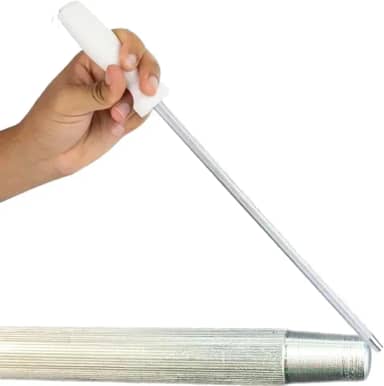 Chaira 8" 31cm ~ 12" 44cm Aço Carbono Inoxidável, Estriada, Profissional, Resistente, Cabo em Polipropileno - Amolar, Afiar Facas - Branco (12pol - 44cm)