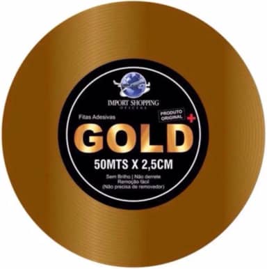 Fita Protese Capilar 50m Larga 2,54cm Dupla Face Amarela Não Derrete