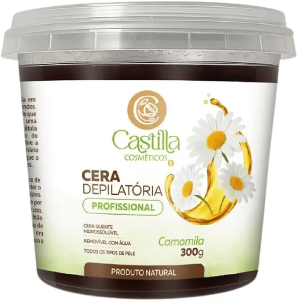 Cera Depilatória Quente Camomila Castilla Cosméticos 300g – Hidrossolúvel, Natural e Profissional