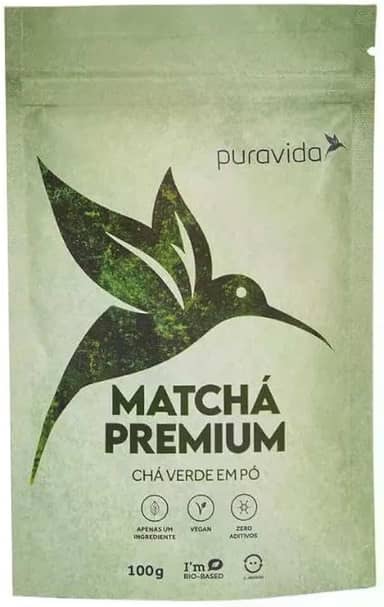 Matchá Premium Chá Vegano 100g em Pó - Puravida