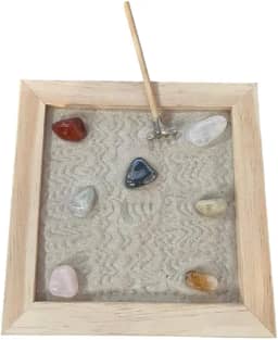 META ATACADO, Jardim Zen Japonês Feng Shui Madeira Meditação Quadrado 15cm