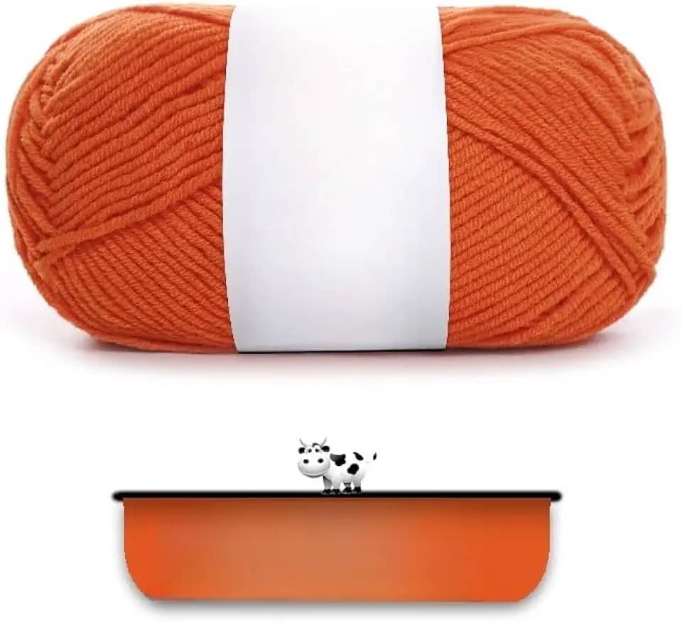 Fio de algodão penteado para tricotar à mão - ultramacio e suave, ideal para roupas, suéteres, cachecóis, material de artesanato (laranja)