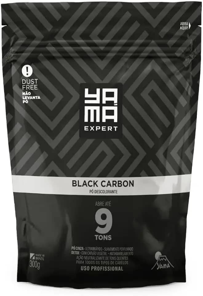 Yamá Pó Descolorante Black Carbon 300g Clareador para Cores Profundas e Resultados Duradouros Unissex