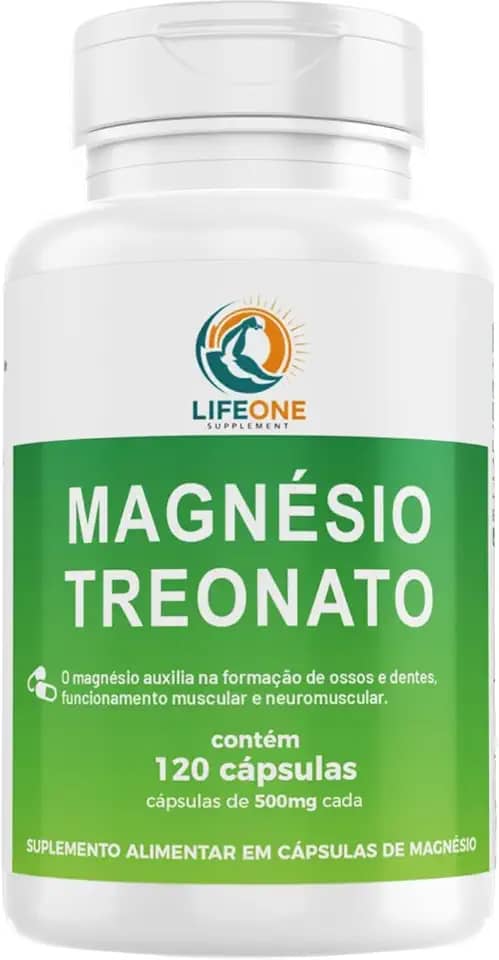 Magnésio Treonato 500mg, 120 Cápsulas, Life One