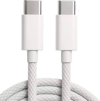 Cabo USB-C Tipo C 60W Trançado 1M Premium De Nylon Compatível com iPhone 15, 15 Pro/Max, iPhone 16, 16 Pro/Max, iPhone 17, 17Pro/Max, Samsung Galaxy, IOS/Android