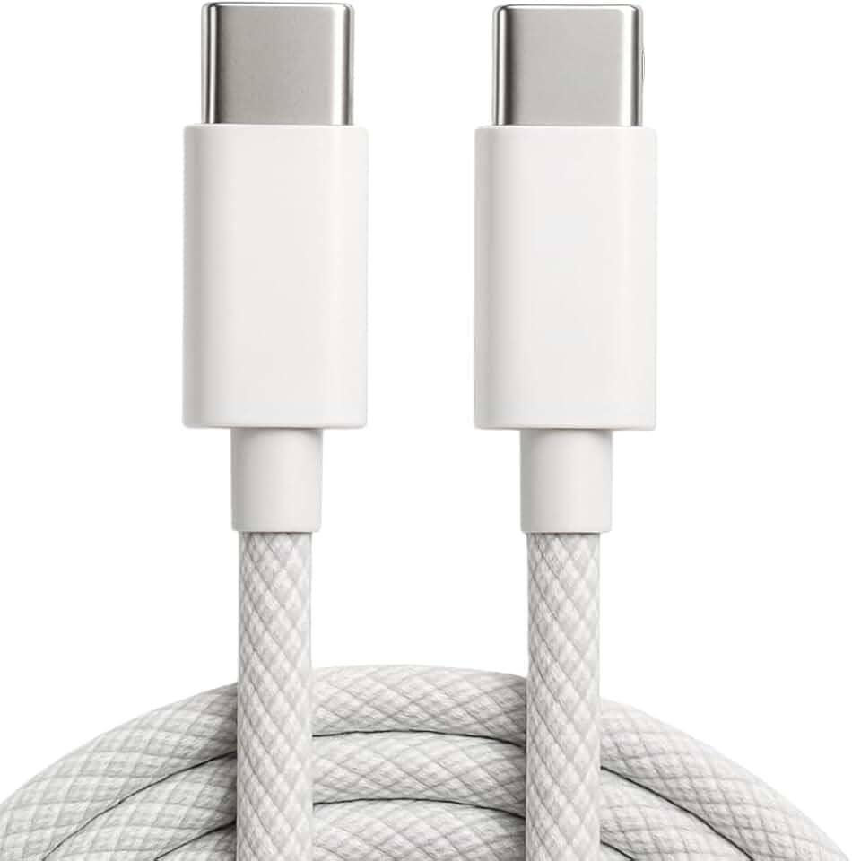 Cabo USB-C Tipo C 60W Trançado 1M Premium De Nylon Compatível com iPhone 15, 15 Pro/Max, iPhone 16, 16 Pro/Max, iPhone 17, 17Pro/Max, Samsung Galaxy, IOS/Android