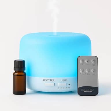 Umidificador De Ar 500 ml, Difusor de Aromas, Perfeito Para Óleo Essencial, LED RGB Com 7 Cores A Sua Escolha, Abajur Led, Lâmpada Colorida, Com Controle Remoto - Ilumina e Decora