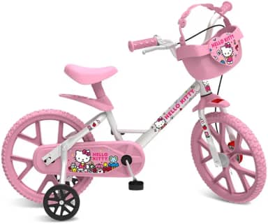 Bicicleta Aro 14 Hello Kitty Rosa Bandeirante