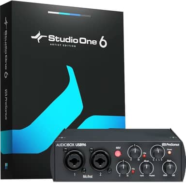 Interface de áudio USB PreSonus AudioBox 96, edição 25º aniversário, com software de gravação DAW Studio One Artist
