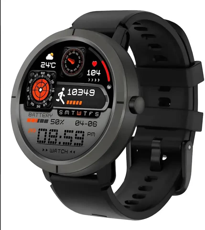 Smartwatch Flare, GPS Multissatélite, Resistente à Água 5ATM, IP69k, 170+ Modos Esportivos, Cor Preto e Dourado (preto)