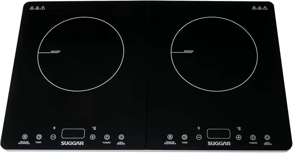 Cooktop Portátil de Indução 2 Zonas 220v Preto