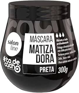Salon Line, Máscara Matizadora Preta, #TodeCacho, Vegano - Para Cabelos Ondulados, Cacheados e Crespos, 300g