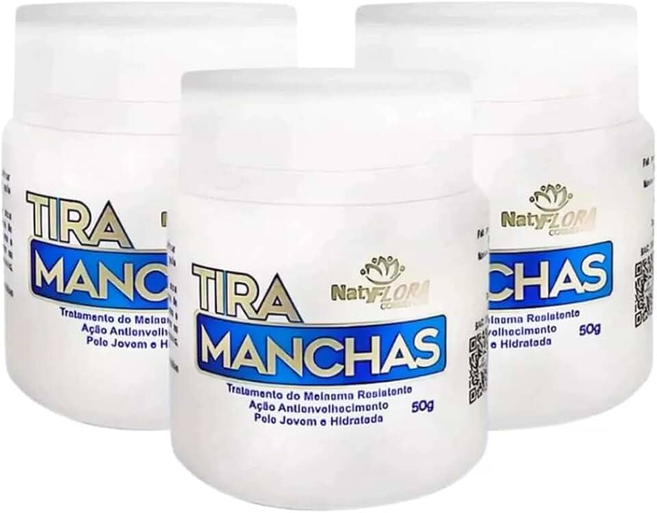 Kit 3 Pomada Tira Manchas Natyflora Combate Melasma, Ação Hidratante, Anti Envelhecimento - 50g cada