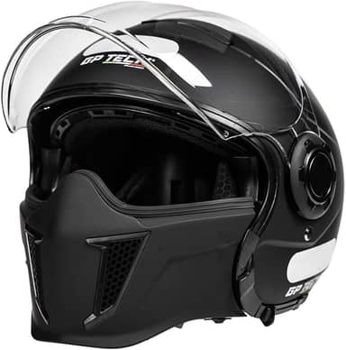 Capacete Gp tech Zoom Aberto e Fechado Preto Com Queixo Removível 58