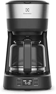 Cafeteira Elétrica Electrolux inox filtro permanente removivel capacidade 1,2L 30 xicaras função timer painel digital desligamento automatico ECM25 127v
