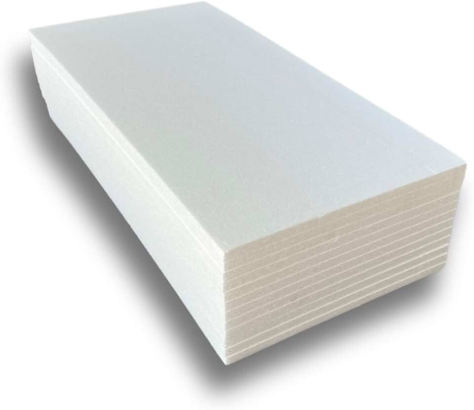 50 PLACAS DE ISOPOR ANTICHAMAS COM 10MM (1 CM) DE ESPESSURA - 100x50x1 CM - PARA FORRO, ISOLAMENTO ACÚSTICO.