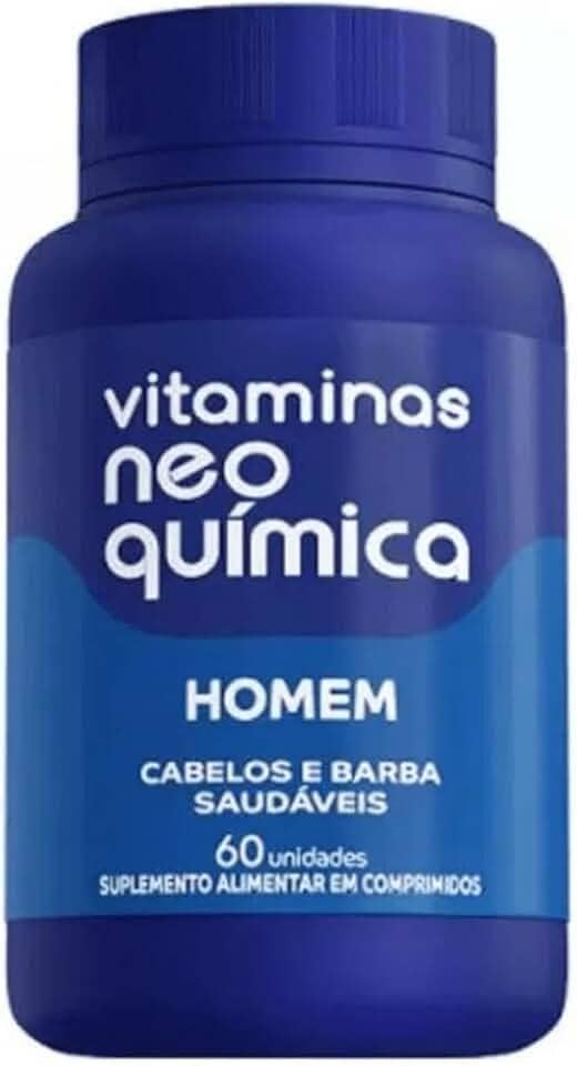 Suplemento Alimentar Homem Cabelos e Barba Saudáveis Vitaminas Neo Química 60 comprimidos
