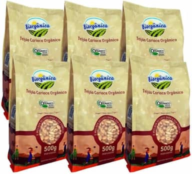 Kit 6X: Feijão Carioca Orgânico Biorgânica 500g