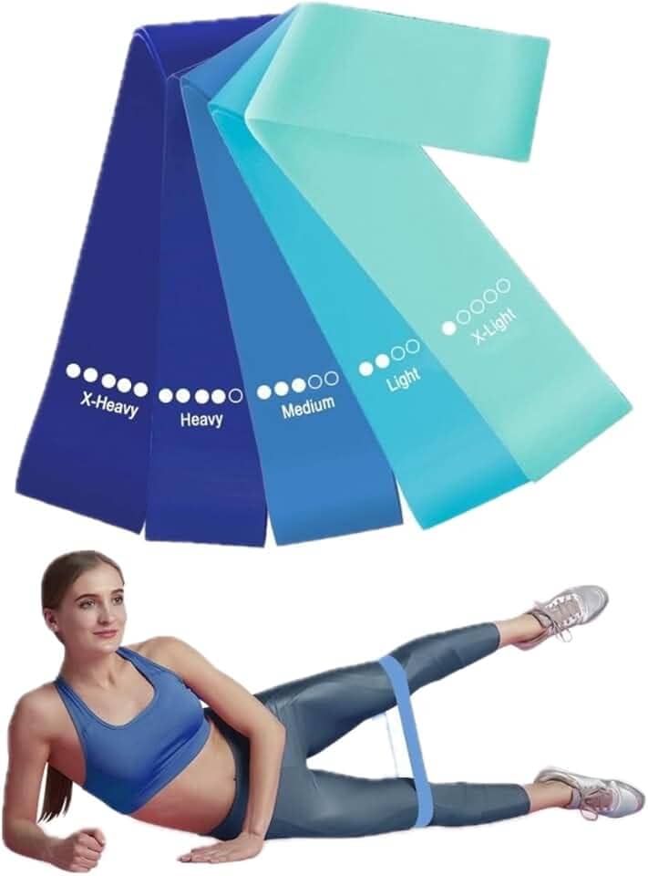 Kit 5 Mini Bands Elástico para Exercício Treino Academia em Casa 5 Níveis de Intensidade Premium Rubber Fit