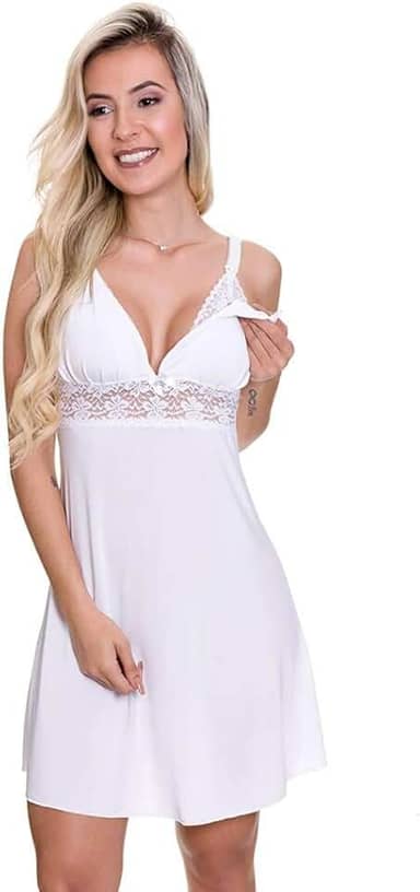 Camisola Amamentação Gestante em Microfibra Pijama Amamentar Estilo Sedutor - ES206