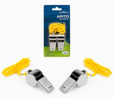 KIt 2 Apitos De Metal Resistente com Cordão – Ideal para Arbitragem, Escolas e Aulas de Educação Física