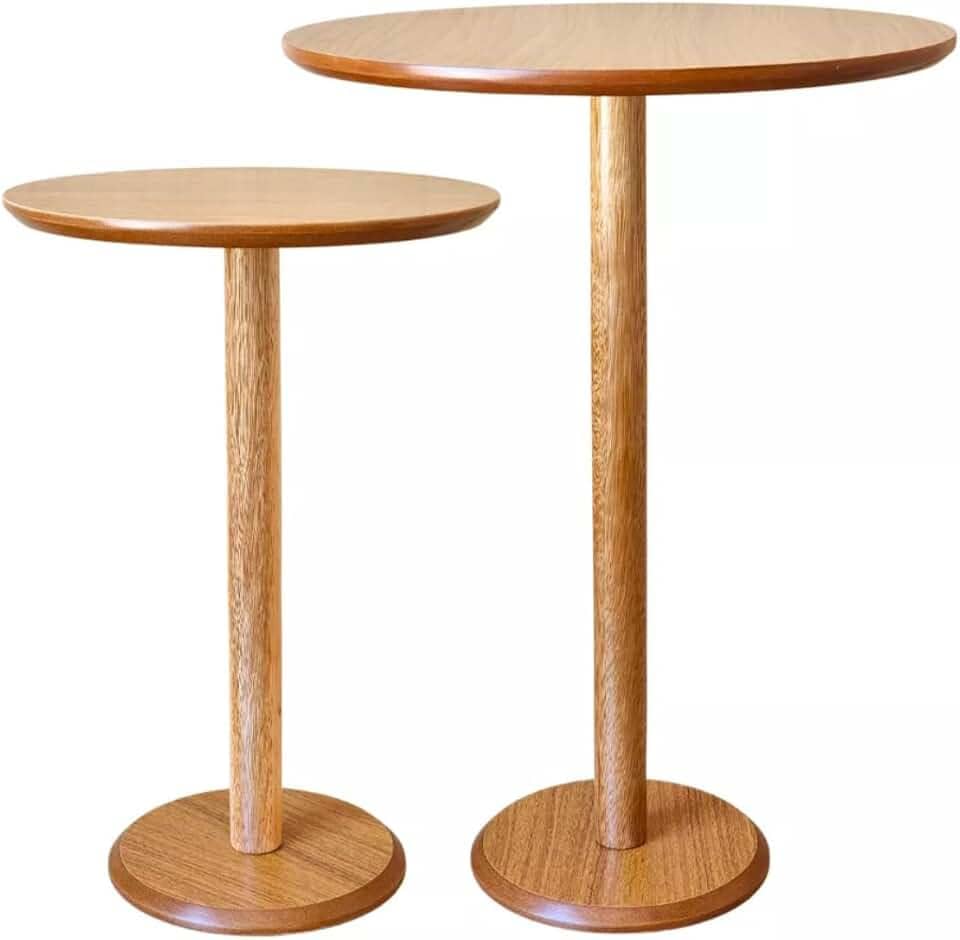 Kit 2 Mesas Laterais de Madeira para Sala, Canto ou Sofá (Freijó)