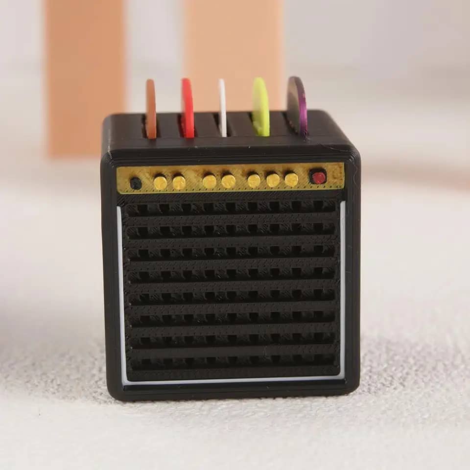 Suporte de palheta de guitarra com palhetas aleatórias de cinco cores vintage caixa de armazenamento de palheta de guitarra presente para amantes de guitarras