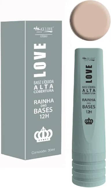 Base Líquida Max Love - Alta Cobertura, Acabamento Matte, Longa Duração 12 Horas - Rainha Das Bases - Cor 601