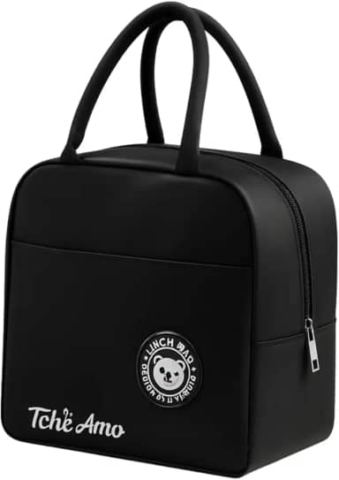 Bolsa Térmica Marmita Lancheira Escolar Fitness Academia Passeios Conserva Quente e Frio Compacta e Elegante (Preto)